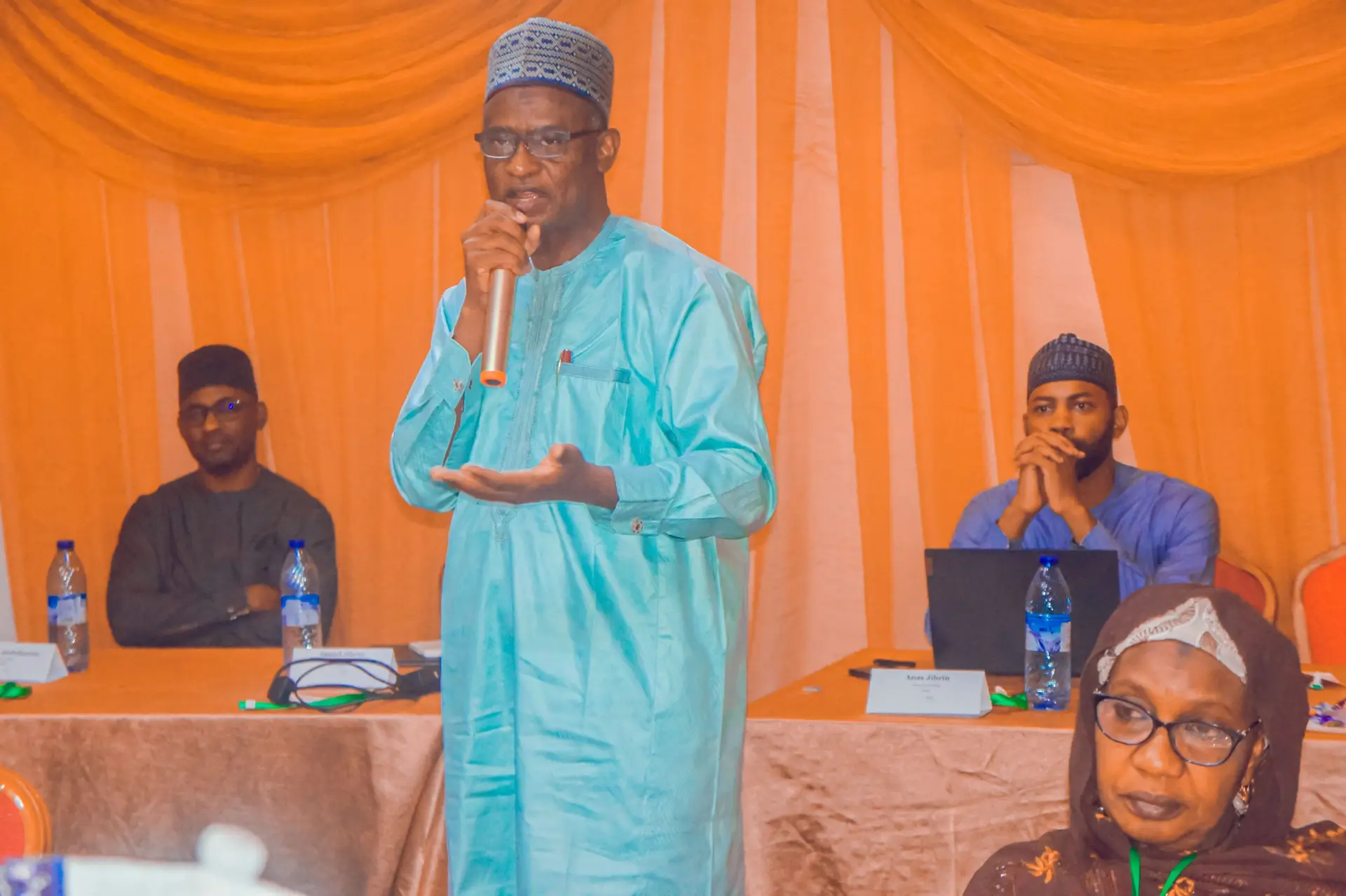 CEO of Human Capital Managers (HCM) delivering opening remarks at the Kano Biometric Workshop 2025.
